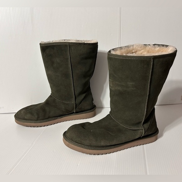 Koolaburra by UGG olive leather sheepskin-lined winter boots women size 12 W - Picture 2 of 12